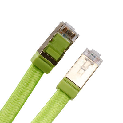 Green Flat Cat 7 Ethernet Patch Cable Sftp 10gbit/S 600mhz 1m-10m