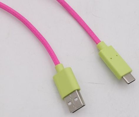 Data Transfer 1.5m 2m Usb 2.0 To Usb C Cable Quick Charge Rainbow Color