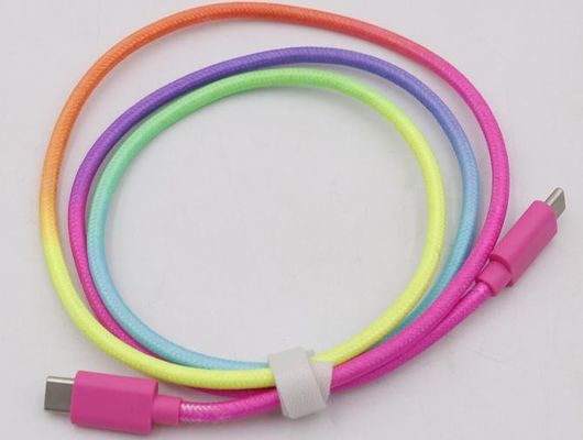 Rainbow Wire Braided Usb Cell Phone Cable Usb 2.0 Charging Cable 480Mbps