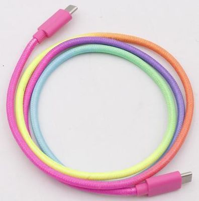 Rainbow Wire Braided Usb Cell Phone Cable Usb 2.0 Charging Cable 480Mbps