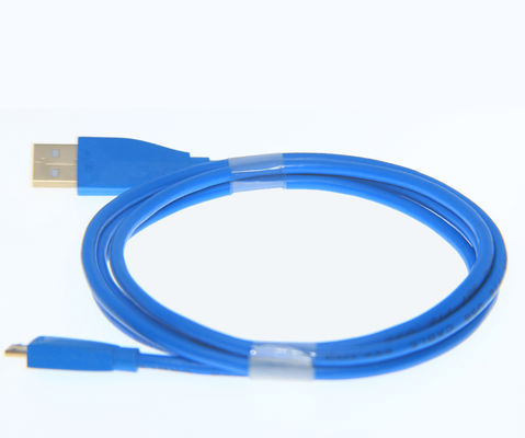 Blue Nylon Braided USB 3.1 Lightning Cable 1 Meter Strong Connection