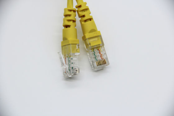 Yellow Cat5E Ethernet Patch Cable UTP 24AWG CCA High Speed Transmission Cable