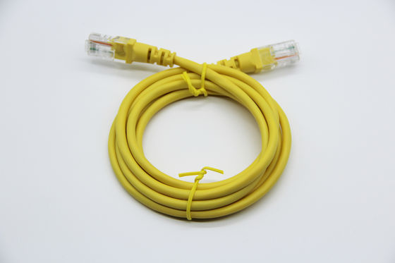 Yellow Cat5E Ethernet Patch Cable UTP 24AWG CCA High Speed Transmission Cable