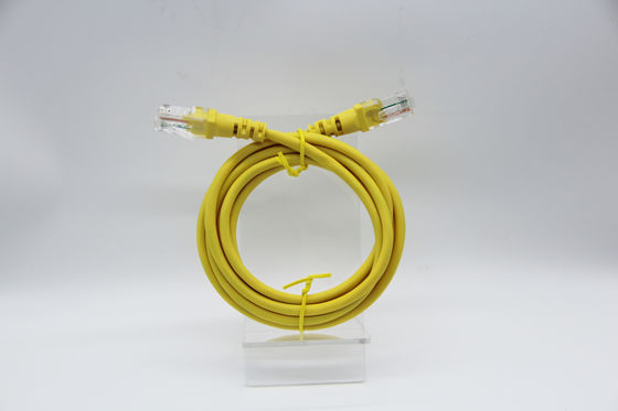 Yellow Cat5E Ethernet Patch Cable UTP 24AWG CCA High Speed Transmission Cable
