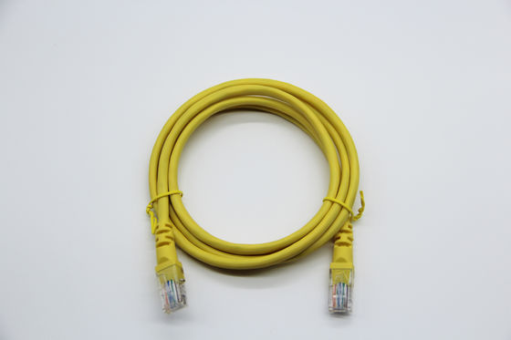 Yellow Cat5E Ethernet Patch Cable UTP 24AWG CCA High Speed Transmission Cable