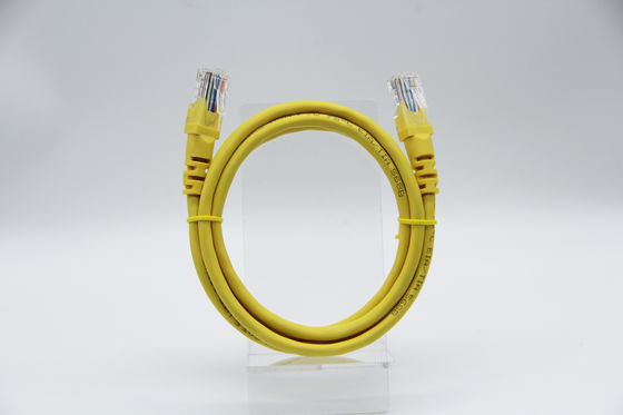 Yellow Cat5E Ethernet Patch Cable UTP 24AWG CCA High Speed Transmission Cable