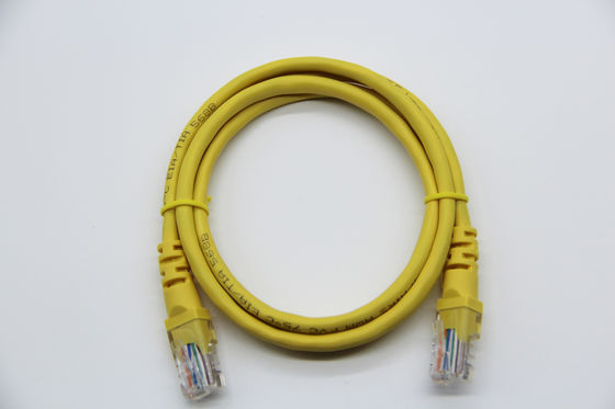 Yellow Cat5E Ethernet Patch Cable UTP 24AWG CCA High Speed Transmission Cable