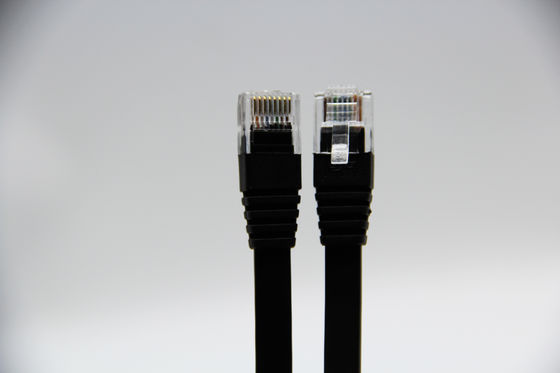 Flat Black Bare Copper Cat.5E Ethernet Cable 30AWG 1M 1000Mbps For Laptop Office Home Networking