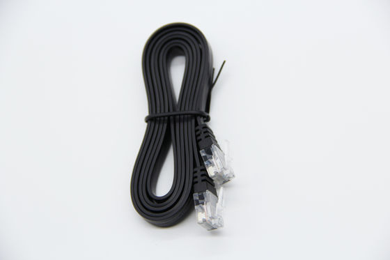 Flat Black Bare Copper Cat.5E Ethernet Cable 30AWG 1M 1000Mbps For Laptop Office Home Networking
