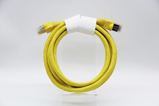 High Speed Cat 6 Ethernet Patch Cable 250MHz Bandwidth RJ45 Connector PVC Jacket Yellow Shielding