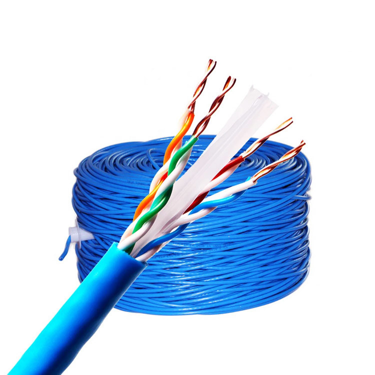 Gold Plated Connector Cat6 Cable Roll 305m Internet Cable Roll CMX Fire ...